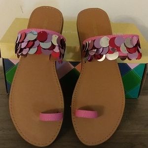 Cute Hot Pink Toe Loop Sandals